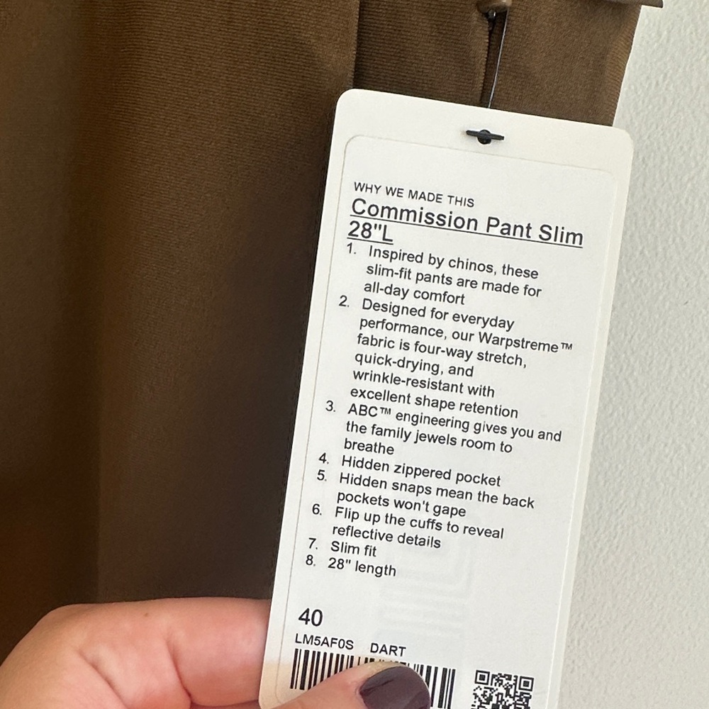 Lululemon Commission Pant Slim 28”L - Picture 5 of 7